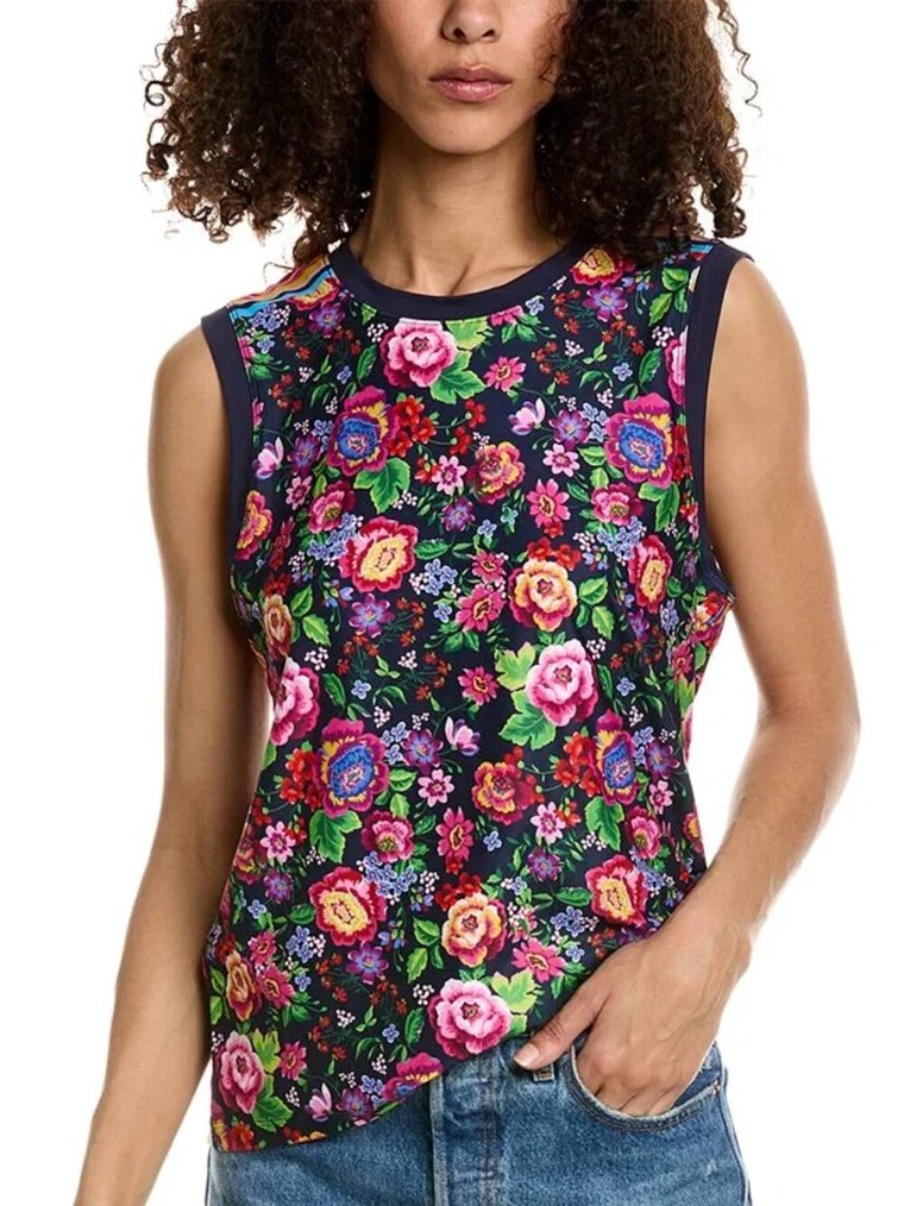 Johnny Was Cantero Floral Stretch Muscle Tank Top